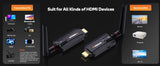 200M Wireless Hdmi Video Transmitter and Receiver 5G Mini Extender TV Stick for Conference, Office, Projector and Home Camera