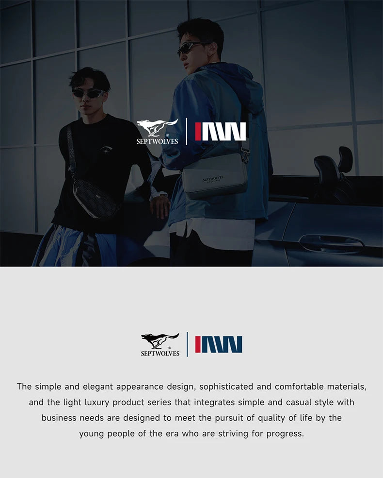 Septwolves Genuine Leather Wallets For Men Original Leather Wallet Man Cowhide Wolf Pattern With Brand Box Father Lover Gift