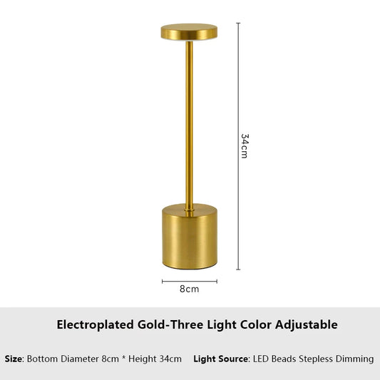 Simple Touch Sensor LED Table Lamp Rechargeable Desk Lamp 3Colors Adjustable Bedside Creative Ambient Light Bar Room Decor Light