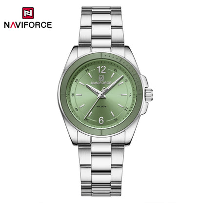 NAVIFORCE Women Watches Stainless Steel Sports Fashion Watch Waterproof Ladies Classic Wrist Watch Simple Luminous Girl Clock
