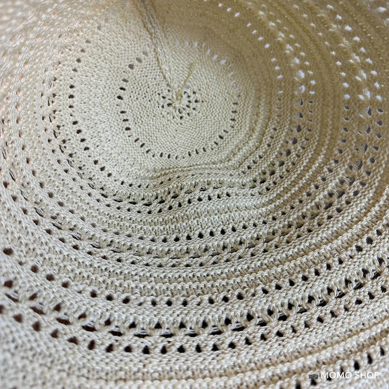 Summer Bucket Hat Fisherman Hat Women Hollow Out Sun Hat Outdoor Casual Versatile Panama Hats Crochet Foldable Caps Beach Cap