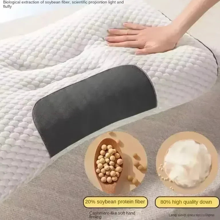 Knitted cotton pillow, cervical spine protection, sleep aid, pillow core, special household dormitory student pillow for adults