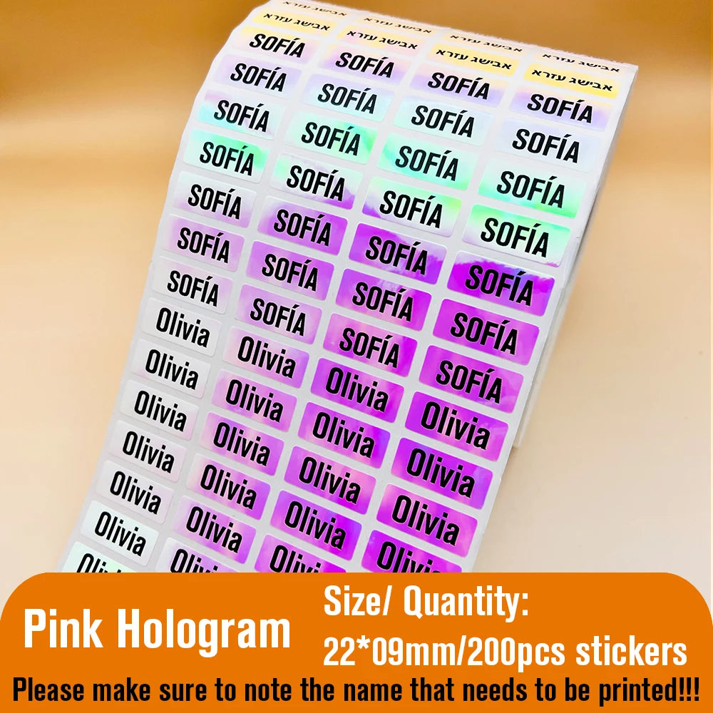 Custom Name Tag Sticker Waterproof Kawaii Stickers Decals Personalized First Name Label for Children School Stationery Bottle