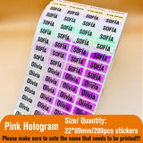 Custom Name Tag Sticker Waterproof Kawaii Stickers Decals Personalized First Name Label for Children School Stationery Bottle