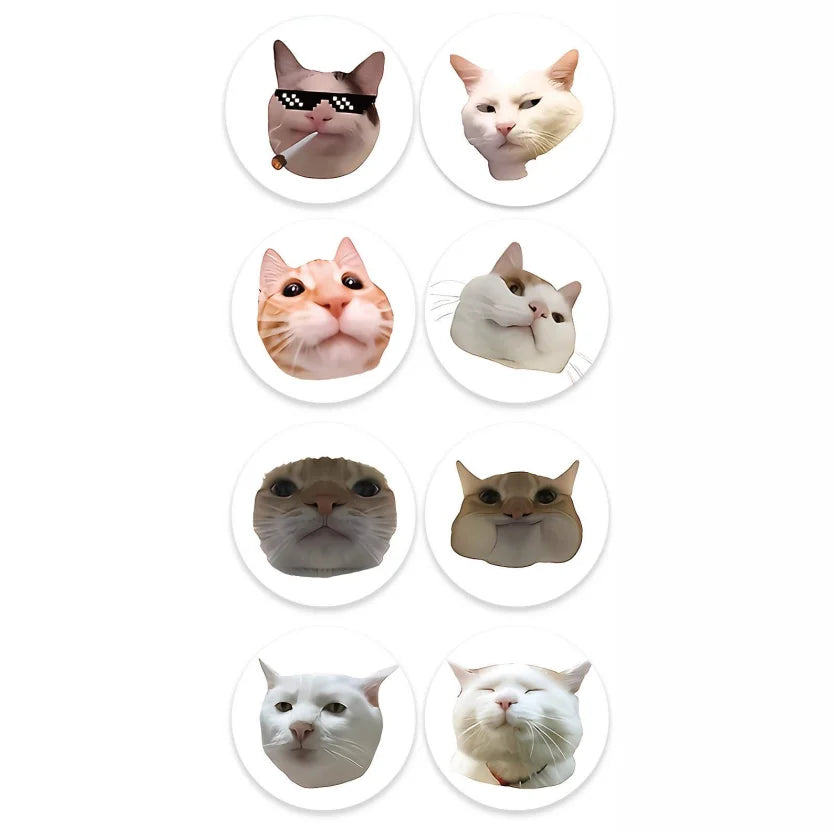 100pcs/500pcs Cartoon Meme Cat Stickers for School Reward Stickers Classroom Decor Encouragement Sticker for Student Teacher