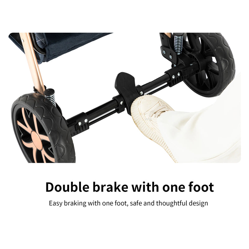 Baby Stroller Baby 3 in 1 Stroller Baby Lightweight Cars High Landscape Luxury Carriage for Newborn Travel Pram Portable Trolley