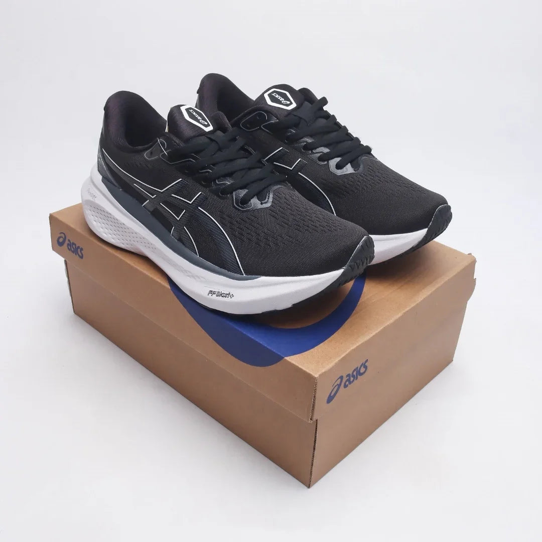 Zapatillas de running Asics Gel Kayano 30 para mujer, color negro, caña baja, antideslizantes, transpirables y ligeras.