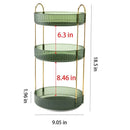 Organizador de maquillaje giratorio para tocador, organizador de 3 niveles para el cuidado de la piel, gran espacio de almacenamiento para encimera de baño, soporte transparente para cosméticos, tocador