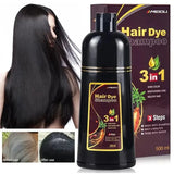 Shampoo de Coloração Instantânea Meidu 3 em 1 – Cor Preto Natural para Homens e Mulheres – Tinta de Cabelo à Base de Ervas (Opções: Castanho, Roxo)