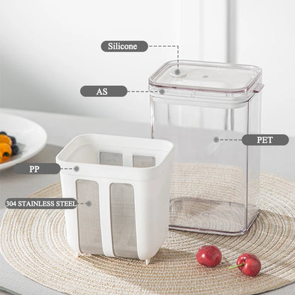 1100ml/1800ml Yogurt Filter Greek Yogurt Strainer Food Strainer Storage Container  Whey Separation Cheese Tools Kitchen Supplies