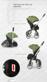 EU STOCK 4in1 baby stroller two-way Multifunctional newborn baby stroller 3in1 Foldable Basket type seat Lightweight Travel Pram
