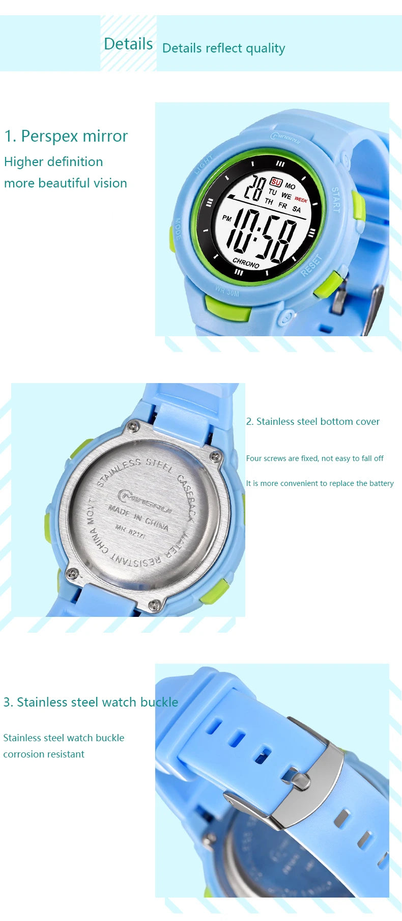 UTHAI CE49 Kids Watches Fashion Luminous Waterproof Alarm Clock Smart Watches Boys and Girls Student Electronic Wristwatch Gift