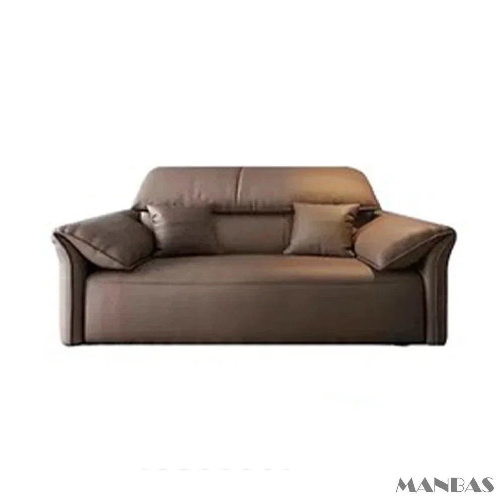 Electric Genuine Leather Sofa Bed Convertible Recliner – Modern Sectional Sleeper Couch with Adjustable Seats and Chaise Lounge