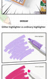 4 Colors/box Kawaii Glitter Highlighter Pen Pastel Fine Pastel Highlighter Marker Scrapbook Painted Stationery School Supplies