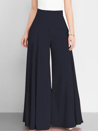 Pantalones anchos de cintura alta para mujer, pantalón largo, holgado, informal, elegante, para oficina, primavera y otoño