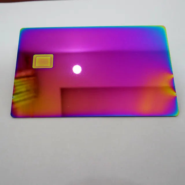 Small Chip Slot Metal Business Card, cartão de crédito com tira e assinatura, frete grátis, em branco 4442, 1Pc