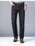 New Men's Light Luxury Stretch Slim Fit Pants Comfortable Soft Business Fashion Straight Casual Denim Trousers Male Brand Clothing