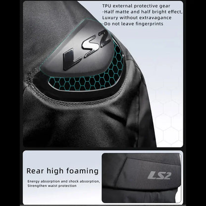 LS2 Winter Waterproof Motorcycle Jacket Men Women CE Certified Riding Jacket Warm Protective Gear with Removable Thermal Liner