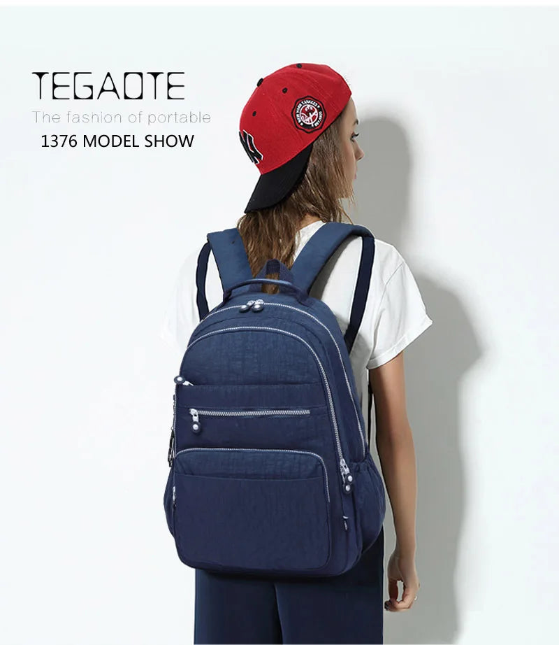 Popular Backpack Women Nylon waterproof bookbag Female Travel bagpack Climbing Packbag Multiple pockets Schoolbag Girls tote