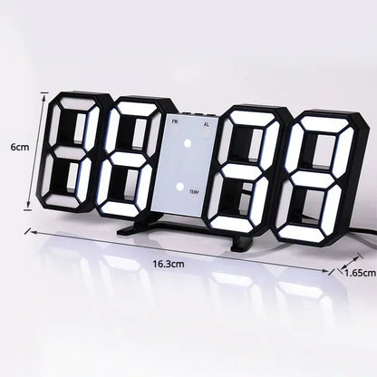 3D LED Digital Clock Decor Wall Decoration Glow Night Mode Decoration for Bedroom Adjustable Electronic Watch Clocks Watches