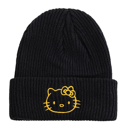 Hot Sale Saniro Hello Kitty Beanie Hat Women Cute Cartoon Cinnamoroll Melody Kuromi Winter Knitted Cap