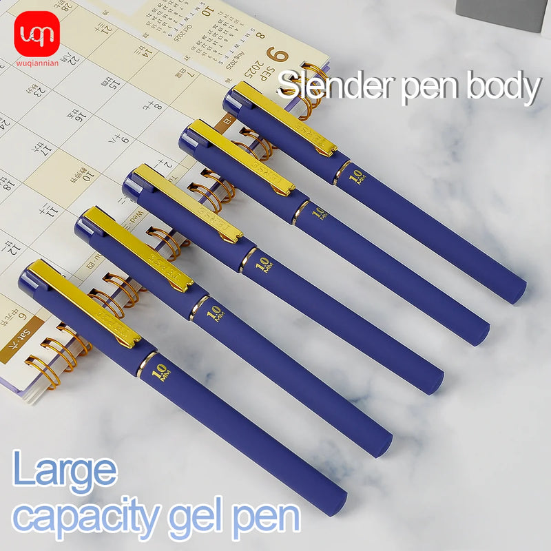 WQN-3/6/12PCS Creative Blue Gel Pen, 1.0mm Nib, High-Quality Blue Ink, Smooth Writing, Suitable For Technical And Office Supplie
