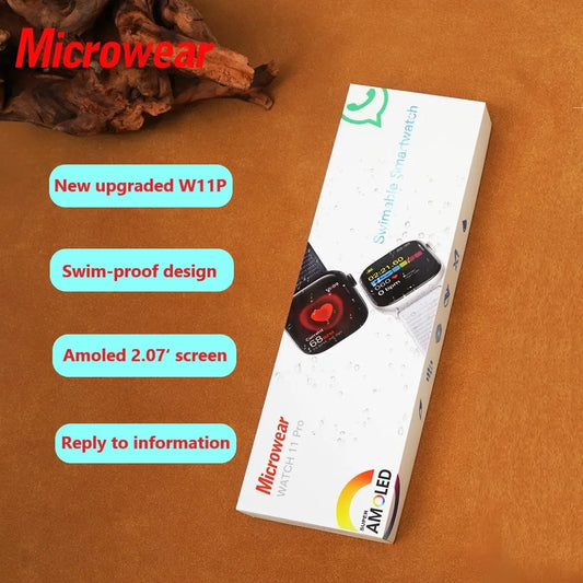 Top Amoled Watch11pro W11pro Smartwatch Microwear Smart Watch 11 W11 Pro IP68 Waterproof 46 mm Series11 Series10 With 1Gb ROM