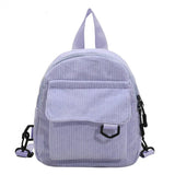 Women's Mini Backpack Fashion Solid Color Corduroy Small Simple Casual Traveling Large Capacity Durable Female's Schoolbag