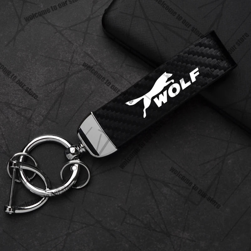Car Keychain For PUMA ST Cougar Wolf MK3 MK4 MK5 MK6 Logo Carbon Fiber Leather Zinc Alloy Emblem Key Chain Accessories
