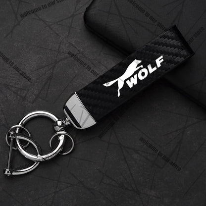 Car Keychain For PUMA ST Cougar Wolf MK3 MK4 MK5 MK6 Logo Carbon Fiber Leather Zinc Alloy Emblem Key Chain Accessories