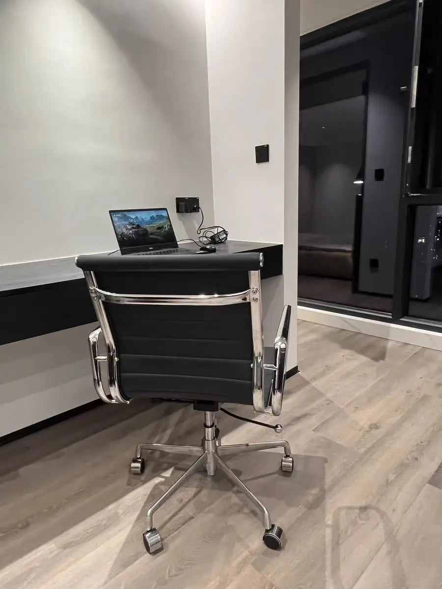 Silla de ordenador cómoda y giratoria de piel de vaca, ergonómica, para sala de conferencias, oficina, salón de ocio, envío directo