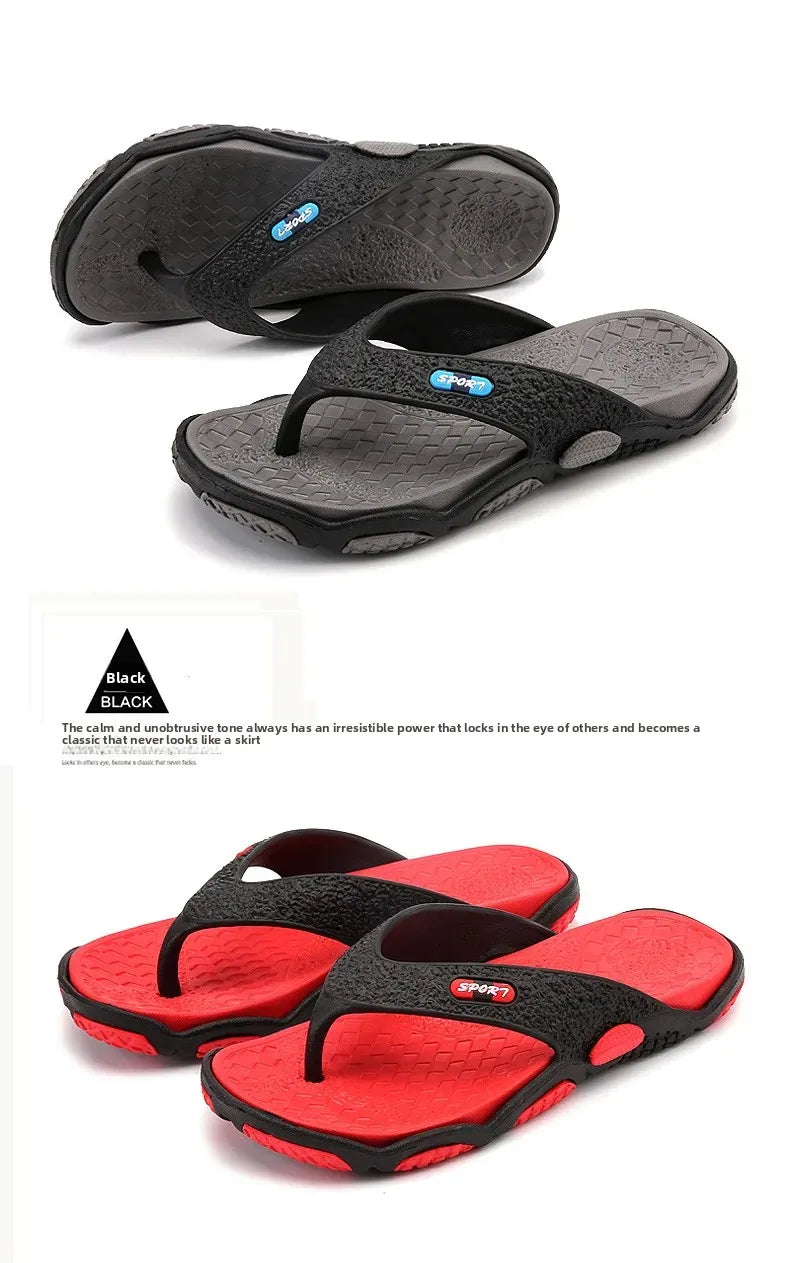 Men's Summer 2025 Trendy Flip Flops Beachwear Slippers Anti-slip Deodorant Casual Shoes Plastic Slip-On Sandals for Adults