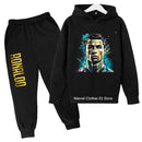2024 Cristiano Ronaldo CR7 Cosplay Costumes Kids Football Idol Hoodie Set Pants Kids Boys High Quality Tops Girls Clothing Sets