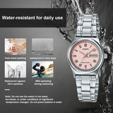 Relógio feminino Casio elegance quartzo - aço inoxidável  calendário duplo resistente a agua 30m