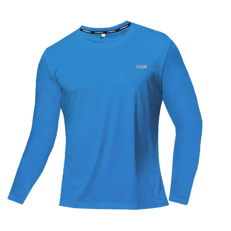 Camiseta de manga larga de seda de hielo de verano para hombre, nueva camiseta de 2023, de secado rápido, transpirable, con aire acondicionado, protección solar para exteriores, para correr.