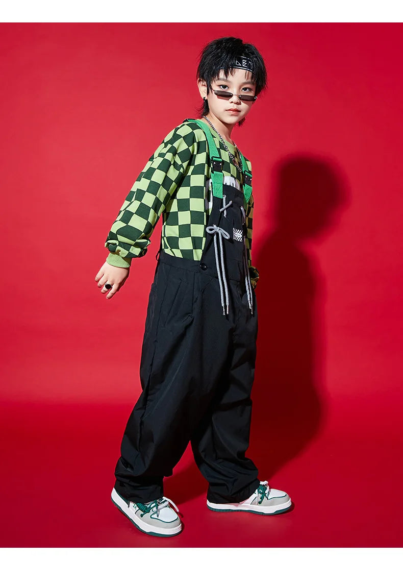 Boys Hip Hop Loose Overalls Girls K-pop Cargo Pants Kids Dungaree Joggers Children Jumpsuit Street Dance Romper Teen Streetwear
