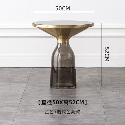 Artistic Glass Coffee Tables, Creative Design End Tables for Living Room , Stylish Accent Tea Table with Various Sizes & Colors
