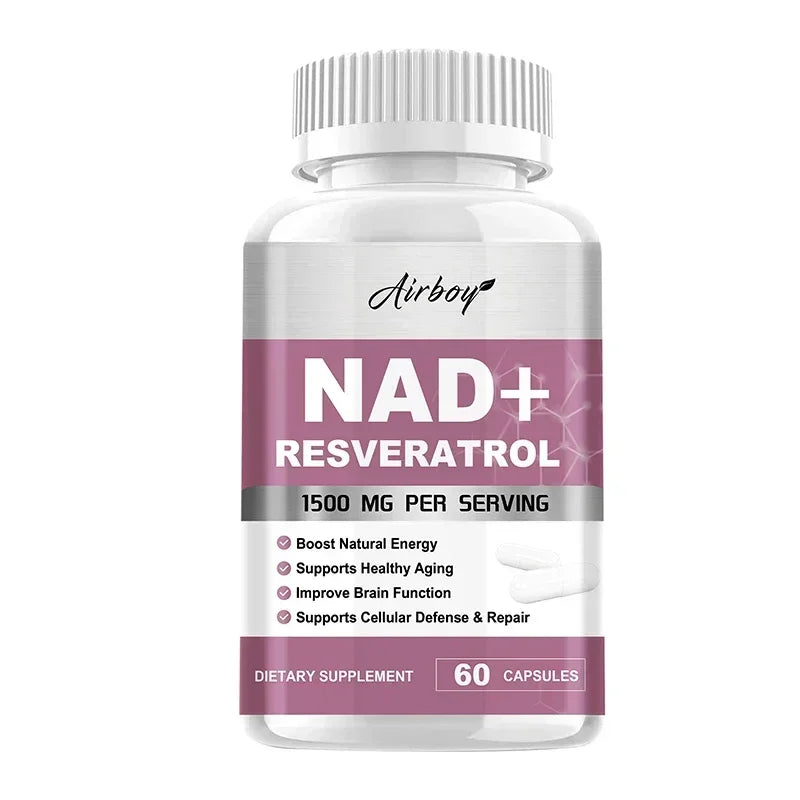 NAD+ Resveratrol Supplements - Anti Aging and Natural Cell Regeneration, for Cellular Health, Strengthens Immune SystemSupplemen