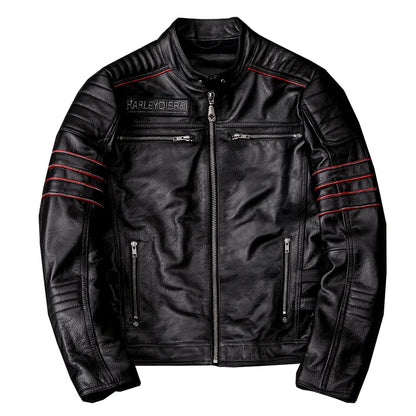 Chaqueta de motociclista nueva para hombre, de piel de vaca, para motocross, de cuero, para invierno, resistente al viento, para carreras, ropa de motociclista resistente al desgaste para Harley.