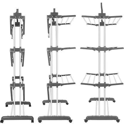[EU Stock] Drying Rack Clothes Rack Clothes Storage Shelf Folding Rack Floor-Standing Coat Shelf Bedroom Hanging Rack