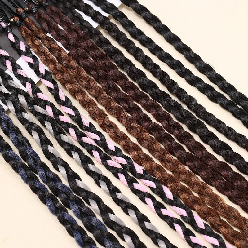 Synthetic 2pcs Braid Wig With Strong BB Clip Lightweight Box Braid Ponytail Hair Piece for Women