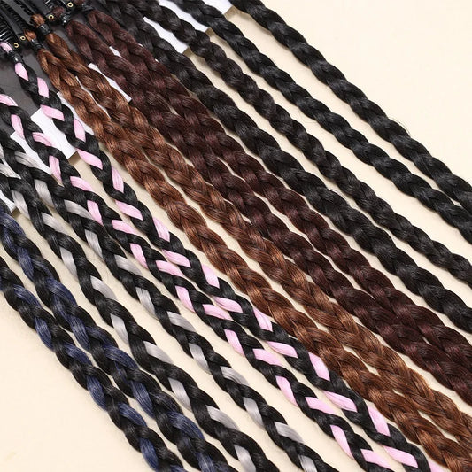 Synthetic 2pcs Braid Wig With Strong BB Clip Lightweight Box Braid Ponytail Hair Piece for Women
