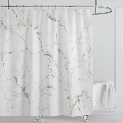 Marble Waterproof Shower Curtain Waterproof Shower Curtain for Bathroom Decor Printed Washable Shower Curtain with Hooks