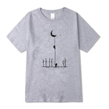 Summer Men's High Quality 100% Cotton Cool Funny Astronaut Print Casual Loose O-neck for Men T-shirt Male T-shirt Hip Hop Tee