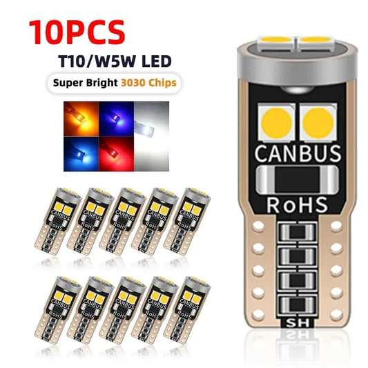Super Bright LED Canbus Car Interior Reading Dome Lights, Auto Lâmpada de estacionamento, sem erro, T10, W5W, 6SMD, 3030, 2 pcs, 6 pcs, 10pcs