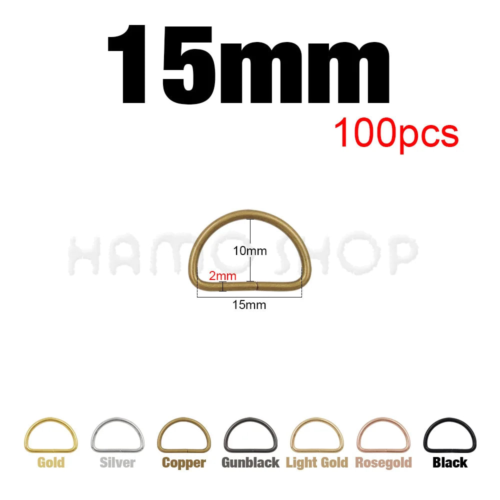 Hebilla ajustable de metal con anilla en D para correas de mochilas, bolsos, collares de gato y perros, accesorios de bricolaje, 20-1000 unidades