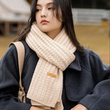 Bufanda de lana tejida, bufandas gruesas para exteriores, resistentes al viento, térmicas, chales largos, tejidas a crochet, pañuelo para el cuello, bufanda para pareja