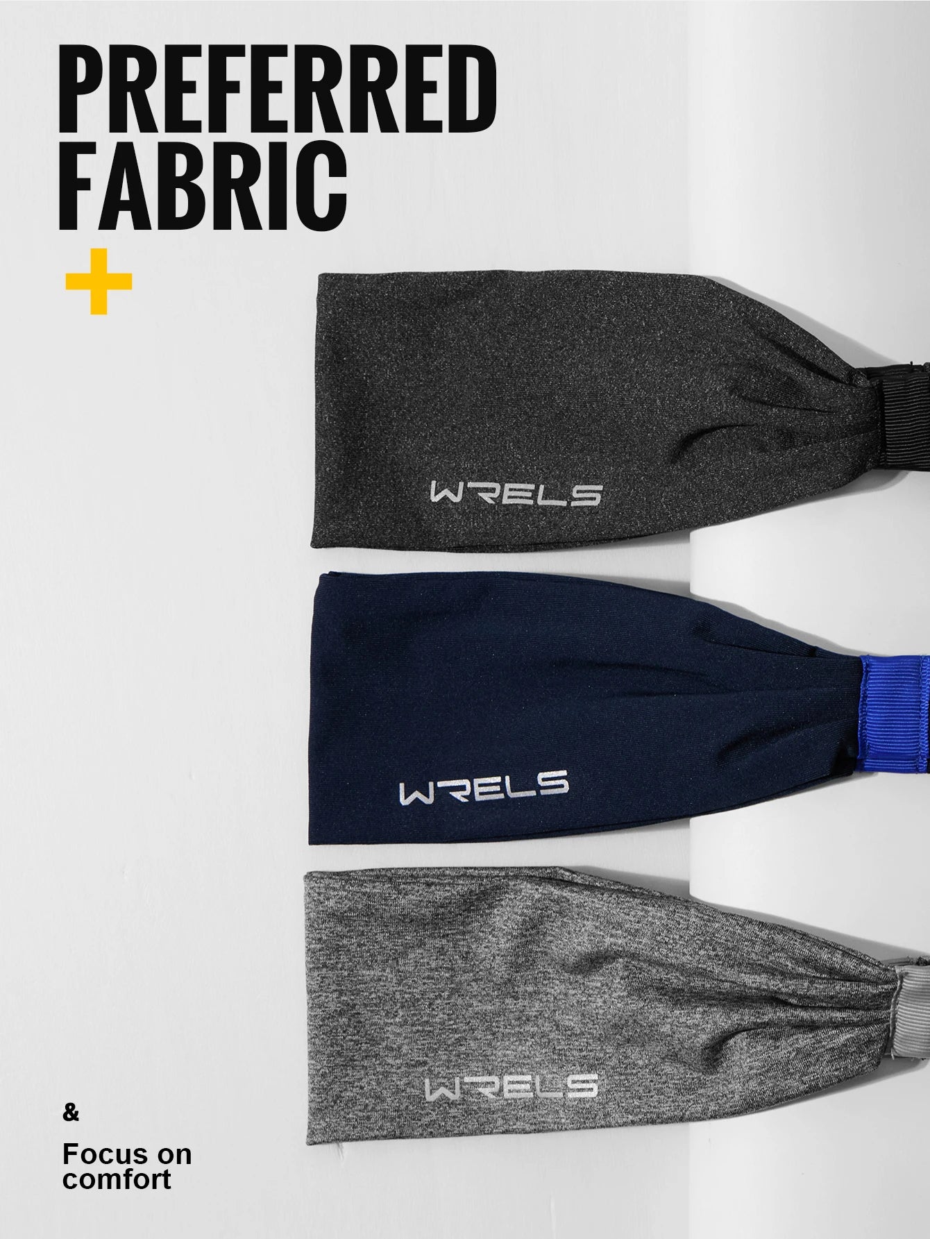 WRELS 1/2/3Pcs Sweatband Sports Headband for Men Women Moisture Wicking Workout Headband Sweat Band Non Slip Elastic Hairband