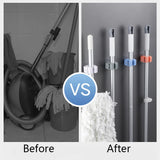 2/4/5/10Pcs Wall Mounted Mop Organizer Holder Adhesive Broom Hanger Hooks Bathroom Kitchen Storage Racks Home Accessories