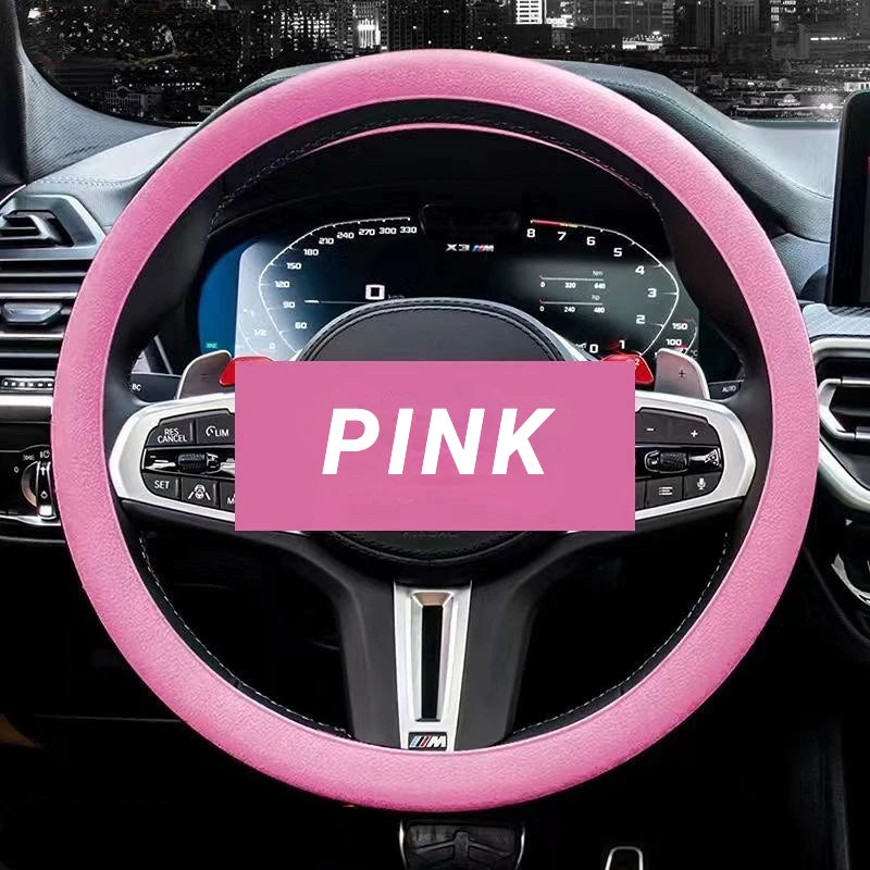Anti-Slip Silicone Steering Wheel Cover - Universal Fit, Soft & Odorless Fits 14''/15'' Wheels, Durable & All-Season
